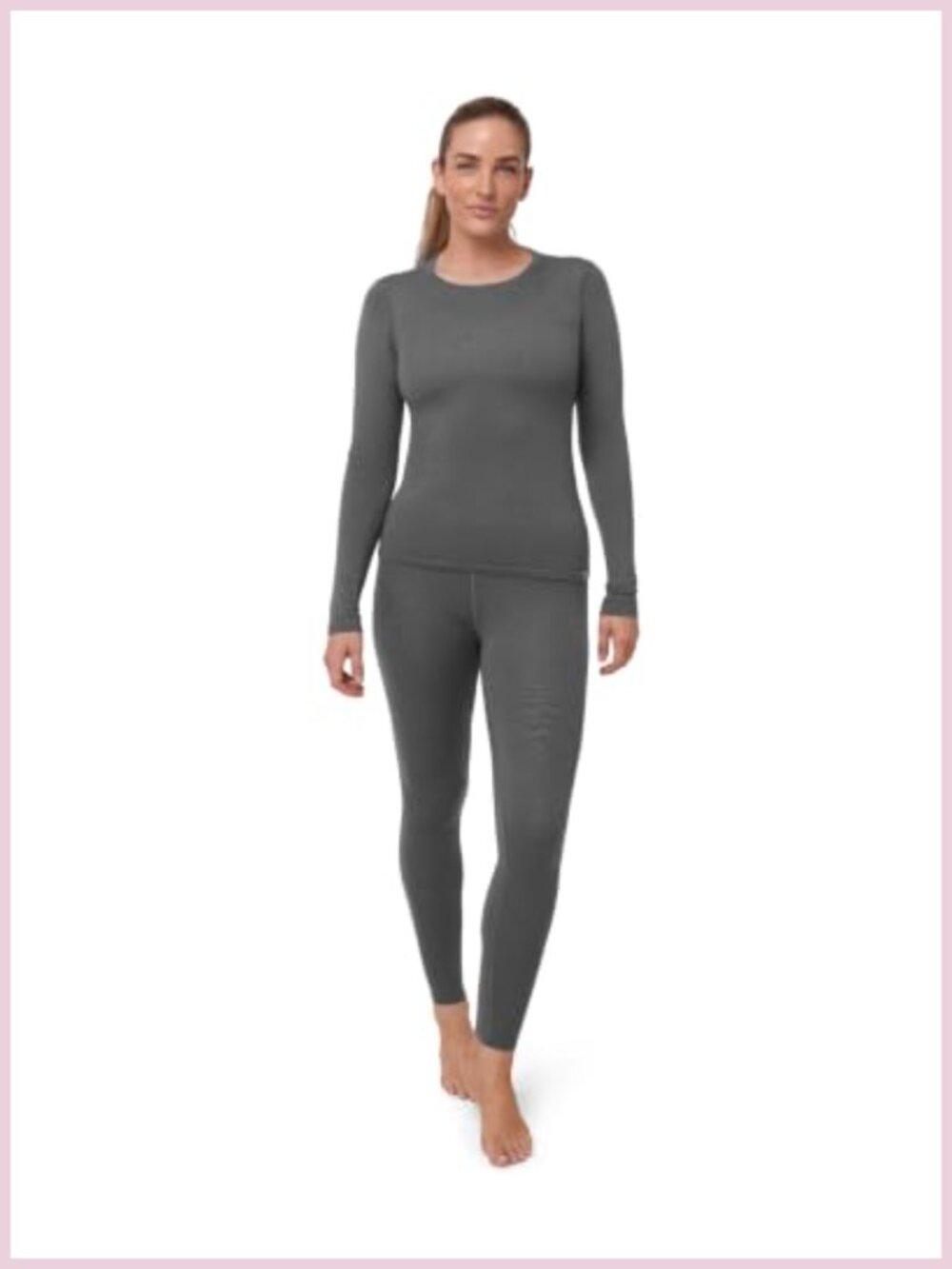 Merino Wool Base Layer Set Women Thermal Underwear Long Sleeve